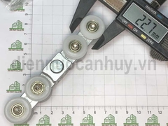 Bánh xe cửa lùa treo nhôm kính loại to 8 bánh