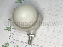 Bánh xe ghế xoay nhựa trắng ty ren M6x15 phi 40 cao 50 mm (4x5 cm)