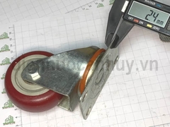 Bánh xe mận đỏ không khóa phi 70 cao 100 mm (7x10 cm)