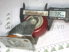 Bánh xe mận đỏ không khóa phi 70 cao 100 mm (7x10 cm)