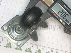 Bánh xe tủ giường cao su phi 50 cao 60 có khóa đế vuông xoay (5x6 cm)