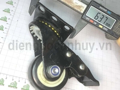 Bánh xe đẩy đen có khóa phi 60 cao 90 mm (6x9 cm)