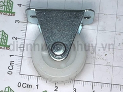 Bánh xe nhựa trắng nhỏ không xoay phi 28 cao 36 mm (28x36 mm)