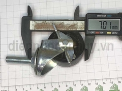 Bánh xe nhựa ty ren M10x35 phi 50 cao 70 có khóa (5x7 cm)