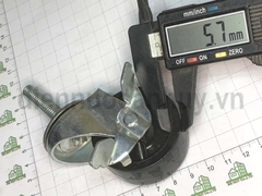 Bánh xe nhựa ty ren M10x35 phi 50 cao 70 có khóa (5x7 cm)