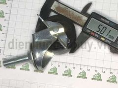 Bánh xe nhựa ty ren M10x35 phi 50 cao 70 có khóa (5x7 cm)