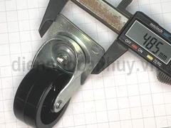 Bánh xe rẻ nhựa xoay không khóa phi 50 cao 60 mm đế vuông (5x6 cm)