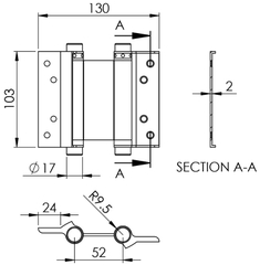 Bản lề 2 chiều Inox bản 10 cm