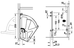 bản lề xoay tủ giày 3 tầng