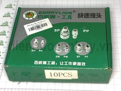 Bộ Khớp Nối Nhanh Khí Nén Berrylion SM30 + PM30 (Ren Ngoài 38 17mm). Đầu nối hơi tự động bằng thép xi mạ cao cấp dùng cho máy nén khí