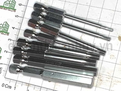 Bộ lục giác lắp súng bắn vít (gài) Kapusi trắng ngắn 8 chi tiết 8 6 5 4 3 2.5 2 1.5 mm