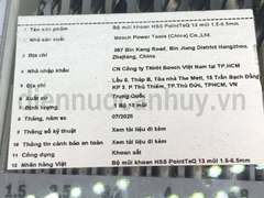 Bộ mũi khoan sắt Bosch HSS PointTeQ (13 cây, mũi trắng) - Từ 1.5mm đến 6.5mm (Góc 135° chống trượt)