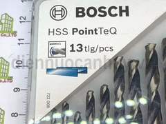 Bộ mũi khoan sắt Bosch HSS PointTeQ (13 cây, mũi trắng) - Từ 1.5mm đến 6.5mm (Góc 135° chống trượt)