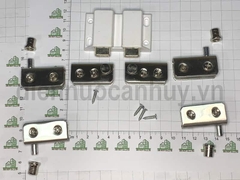 Bộ bản lề kẹp kính cánh tủ chốt nhấn mở