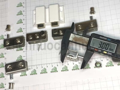 Bộ bản lề kẹp kính cánh tủ chốt nhấn mở