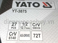 Bộ khẩu lục giác 1/2 Yato 27 chi tiết YT - 3875