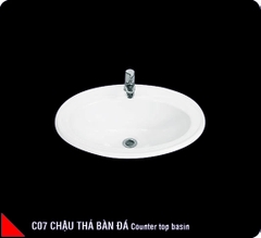 Chậu rửa mặt sứ âm bàn đá - C07