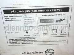 Cáp mạng Cat6 UUTP Trần Phú COSO (Made in Korea). Cuộn 305m chuẩn UL lõi đồng 23AWG