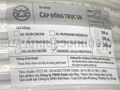 Cáp đồng trục liền dây nguồn camera Sino trắng