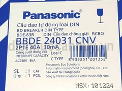 Cầu dao chống dật RCBO Panasonic 2P40A 30mA 6kA