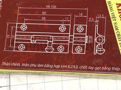 Chốt cửa gỗ Việt Tiệp 10430 đế 43x80 mm