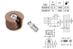 Ốc cam liên kết gỗ nhựa trắng phi 19