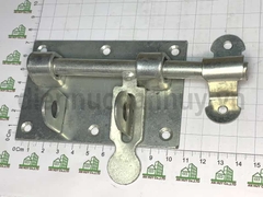 Chốt ngang cửa sắt mạ trắng đế vuông 105x70 mm