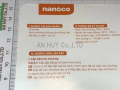Chuông điện không dây không pin Pana Nanoco ND153W