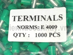 Đầu Cốt Kim Rỗng E4009 Màu Xanh Lá. Cốt Pin Rỗng 4mm2 Cách Điện Cao Cấp Giúp Phân Biệt Pha Điện