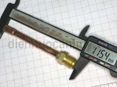 Đầu hàn sẵn nối ống đồng 9.52mm dài 11.5cm ren đầu đực 1/4 (ống 10)