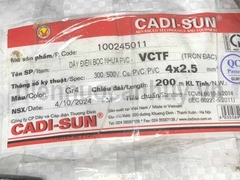Dây điện 4 lõi mềm tròn Cadisun VCTF 4x2.5 xám