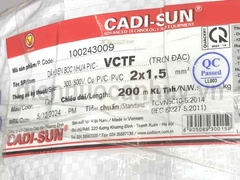 Dây điện đôi mềm tròn Cadisun VCTF 2x1.5 xám