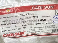 Dây điện đôi mềm tròn Cadisun VCTF 2x2.5 đen