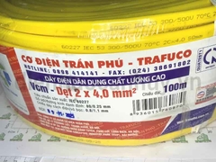 Dây điện đôi trần phú Vcm-Dẹt 2x4.0 ô van