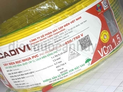 Dây điện đơn mềm Cadivi VCm 1x1.5 (1x30 0.25) tiếp địa tđ