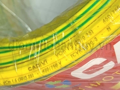Dây điện đơn mềm Cadivi VCm 1x1.5 (1x30 0.25) tiếp địa tđ