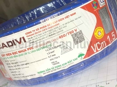 Dây điện đơn mềm Cadivi VCm 1x1.5 (1x30/0.25) Xanh dương