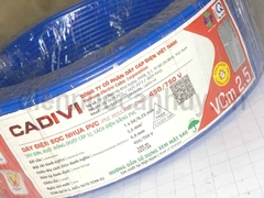 Dây điện đơn mềm Cadivi VCm 1x2.5 (1x50/0.25) xanh dương