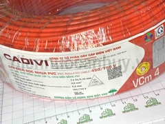 Dây điện đơn mềm Cadivi VCm 1x4 (1x56/0.30) đỏ