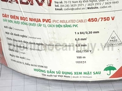 Dây điện đơn mềm Cadivi VCm 1x6 (1x84/0.30) đen