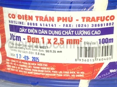 Dây điện Trần Phú Vcm-Đơn 1x2.5 xanh dương