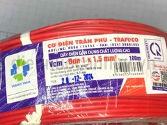 Dây điện Trần Phú Vcm-Đơn 1x1.5 đỏ