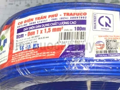 Dây điện Trần Phú Vcm-Đơn 1x1.5 Xanh dương