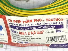 Dây điện Trần Phú Vcm-Đơn 1x6.0 tiếp địa
