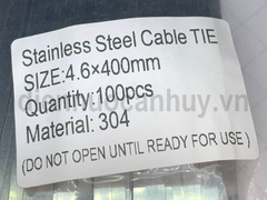 Dây Rút Inox 304 4.6x400mm (Túi 100 cái). Lạt Thép Không Gỉ Siêu Bền, Chịu Nhiệt Cao, Chống Oxi Hóa Cho Công Nghiệp