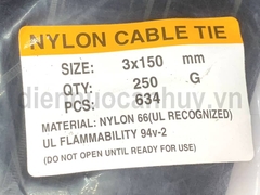 Dây thít nhựa 15cm mầu đen (3x150 mm)