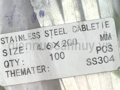 Dây thít inox 304 không bọc nhựa dài 20cm (4.6x200 mm)