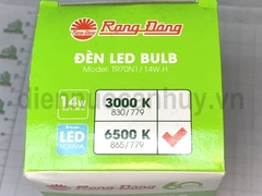 Đèn led bulb Rạng Đông trụ TR70N1/14W.H mầu trắng