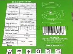 Đèn led downlight MPE DLVL 9 3C nguyên khối viền vàng 105/9W  Đổi mầu