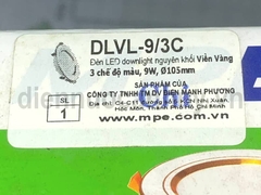 Đèn led downlight MPE DLVL 9 3C nguyên khối viền vàng 105/9W  Đổi mầu